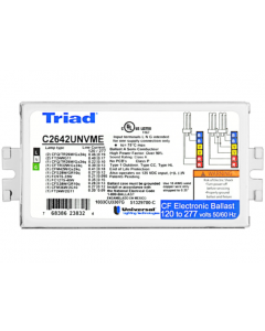 Universal Triad C2642UNVME Electronic Compact Fluorescent (CFL) Ballast Only (NON-Kit)