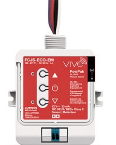 Lutron FCJS-010-EM - Vive Emergency PowPak Wireless Fixture Control for 0-10V Ballasts/Driver